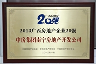 2013年廣西房地產(chǎn)企業(yè)20強